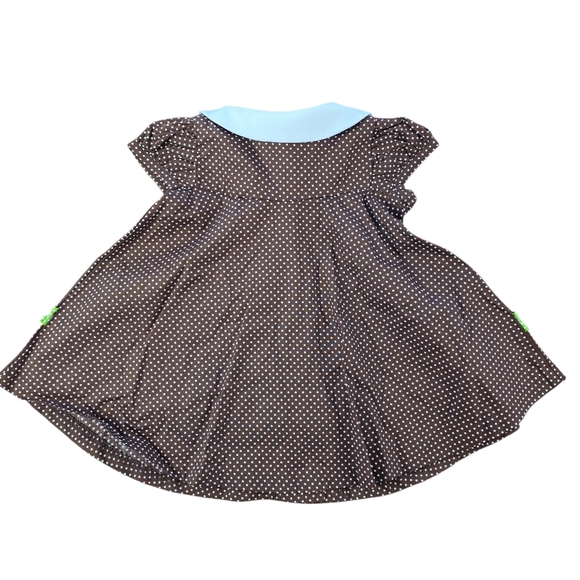 Bonnie Baby Turkey Trapeze 2-Piece Dress Set Brown Polka Dot 6–9M Thanksgiving - Picture 4 of 9
